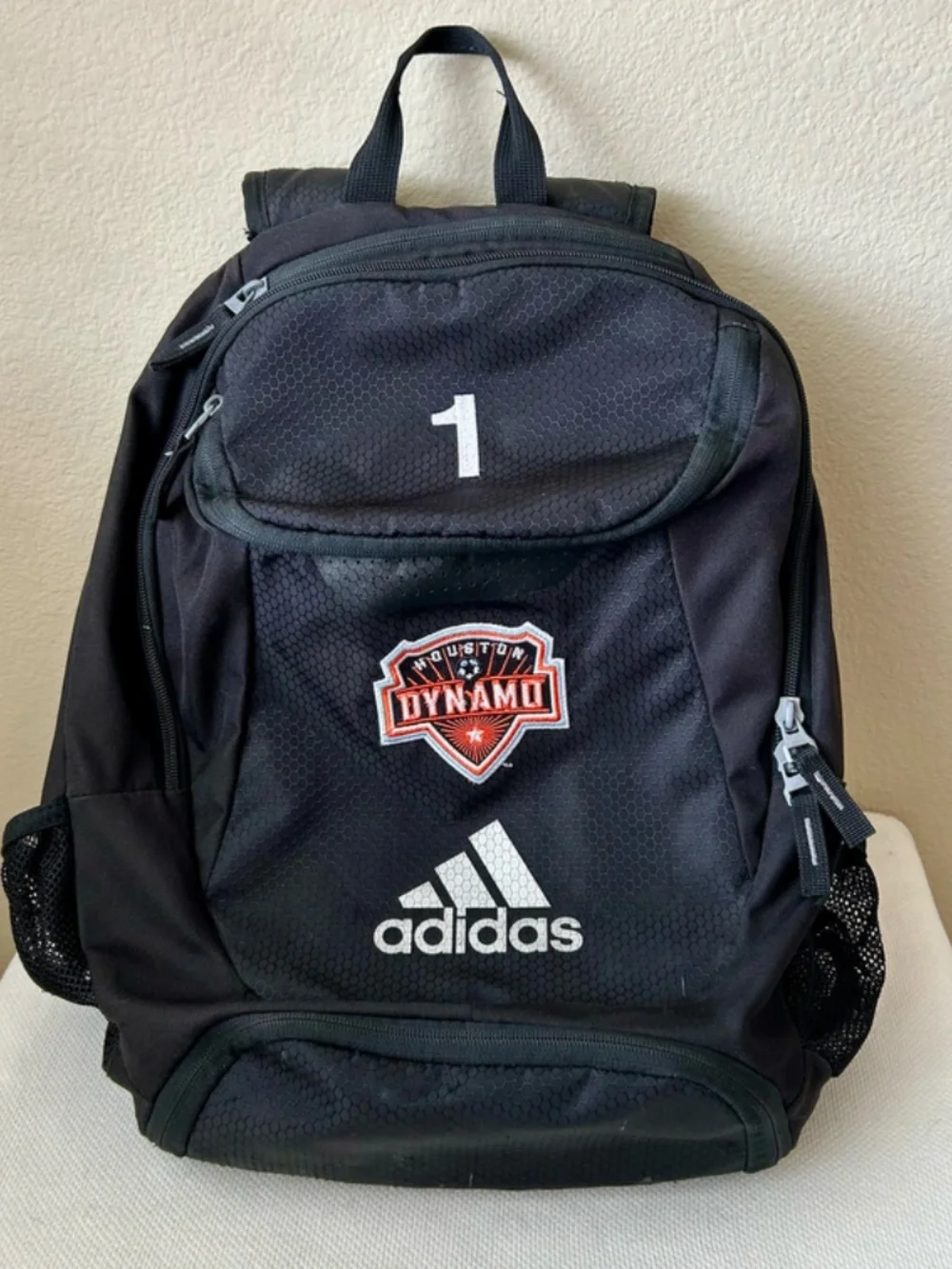 Houston Dynamo Backpack - Adidas - Shoe Pocket Ball Pocket Cup Holder Mesh Nylon
